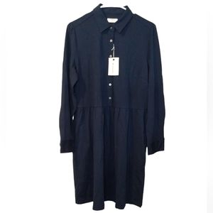 Untuckit Navy Blue Stretch‎ Cotton Frances Shirt Dress size Medium/NWT